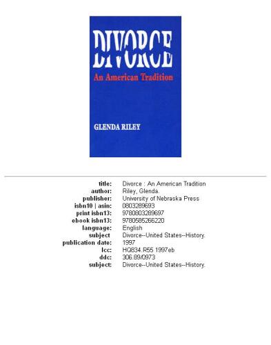 ﻿طلاق: یک سنت آمریکایی