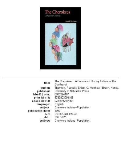 ﻿چروکی ها: تاریخچه جمعیت