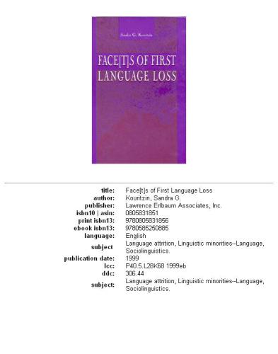 ﻿چهره های از دست دادن زبان اول