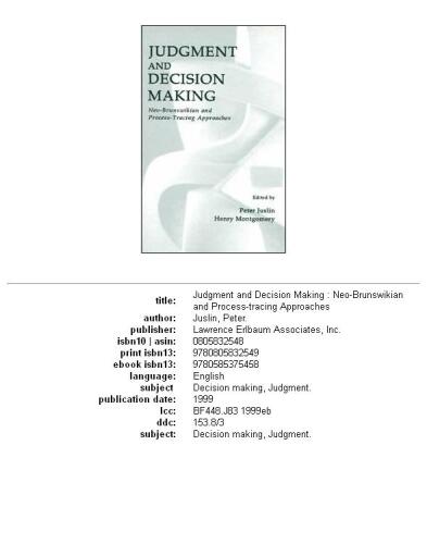 ﻿قضاوت و تصمیم گیری: رویکردهای نئوبرونسویکی و ردیابی فرآیند