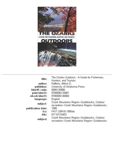 ﻿Ozarks Outdoors: راهنمای ماهیگیران، شکارچیان و گردشگران