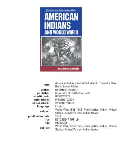 ﻿سرخپوستان آمریکا و جنگ جهانی دوم: به سوی عصر جدیدی در امور هند