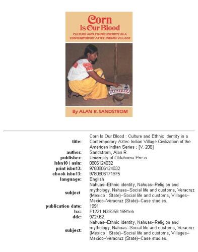 ﻿ذرت خون ماست: فرهنگ و هویت قومی در دهکده هندی معاصر آزتک
