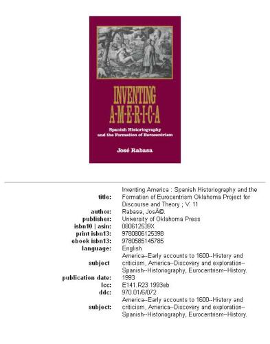 ﻿اختراع آمریکا: تاریخ نگاری اسپانیایی و شکل گیری اروپامداری