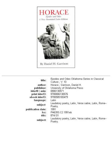 ﻿هوراس: اپیزودها و قصیده ها