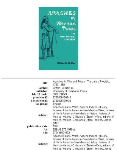 ﻿آپاچی در جنگ و صلح: Janos Presidio ، 1750-1858