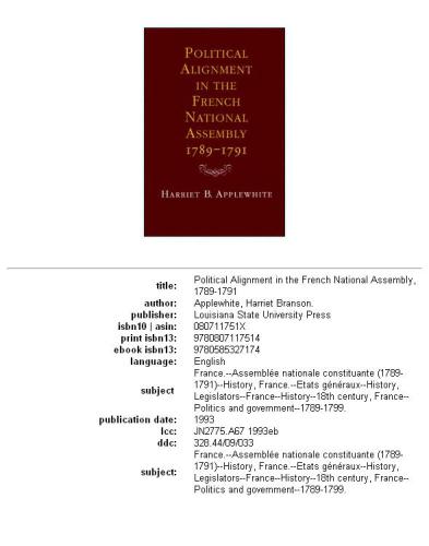 ﻿همسویی سیاسی در مجلس ملی فرانسه، 1789-1791