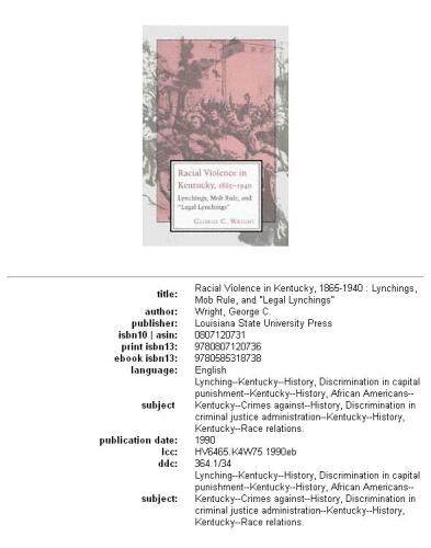 ﻿خشونت نژادی در کنتاکی، 1865-1940: لینچ، حکومت اوباش، و 