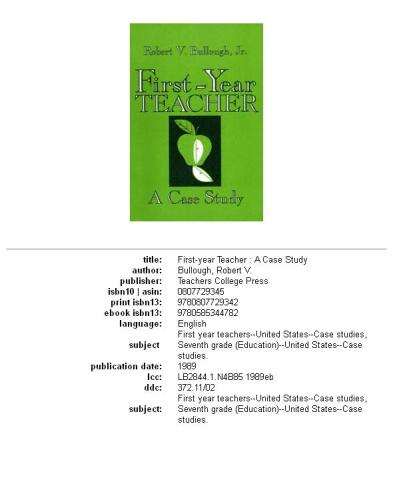 ﻿معلم سال اول: مطالعه موردی