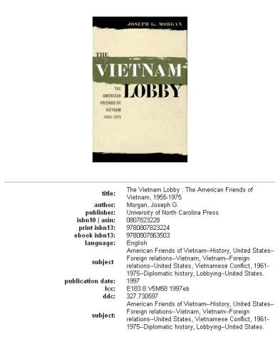 ﻿لابی ویتنام: دوستان آمریکایی ویتنام، 1955-1975