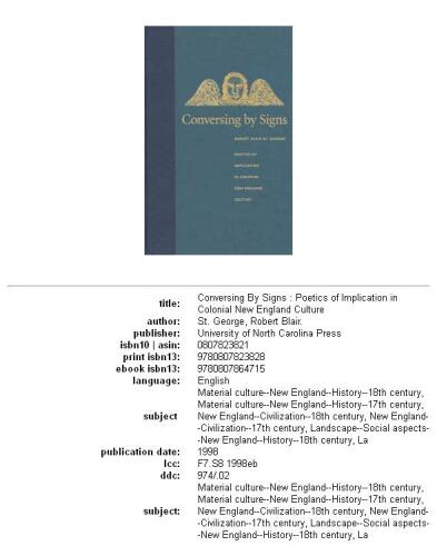 ﻿مکالمه با نشانه‌ها: شعرهای دلالت در فرهنگ استعماری نیوانگلند
