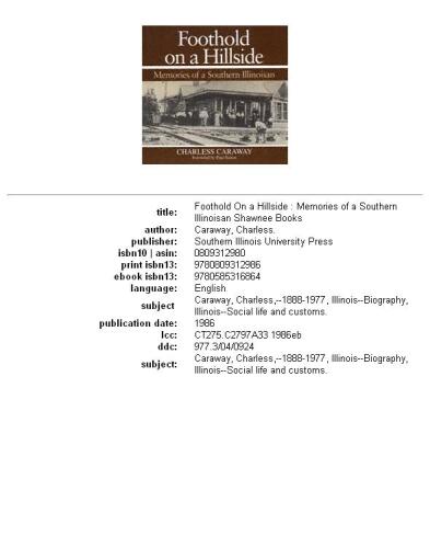 ﻿جای پایی در دامنه تپه: خاطرات یک ایلینویای جنوبی