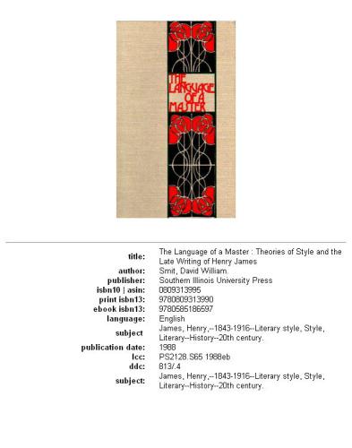 ﻿زبان یک استاد: نظریه های سبک و تألیفات اواخر هنری جیمز
