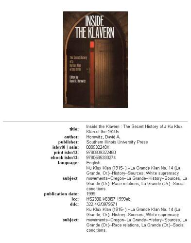 ﻿داخل کلاورن: تاریخچه مخفی یک کوکلوکس کلان دهه 1920