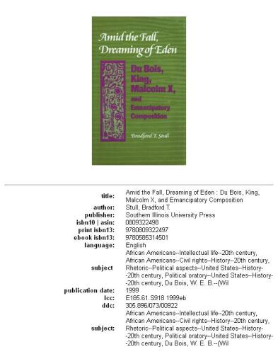﻿در میان پاییز، رویای عدن: دوبوآس، کینگ، مالکوم ایکس و ترکیب رهایی بخش