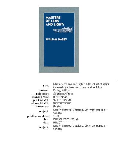 ﻿استادان لنز و نور: چک لیستی از سینماگران بزرگ و فیلم های بلند آنها