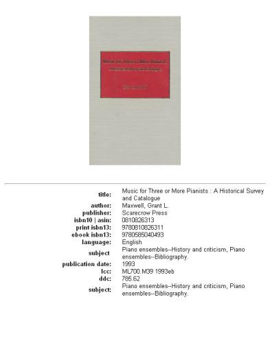 ﻿موسیقی برای سه یا چند پیانیست: بررسی تاریخی و فهرست