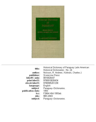 ﻿فرهنگ لغت تاریخی پاراگوئه