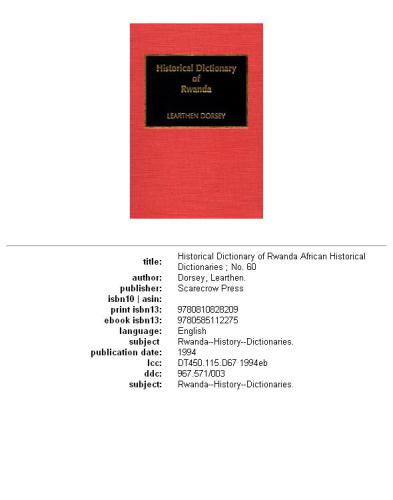 ﻿فرهنگ لغت تاریخی رواندا
