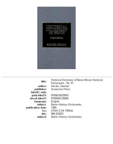 ﻿فرهنگ لغت تاریخی بنین