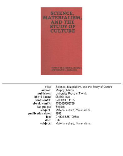 ﻿علم، ماتریالیسم و ​​مطالعه فرهنگ