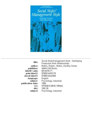 ﻿سبک مدیریت سبک اجتماعی: توسعه روابط کاری مولد