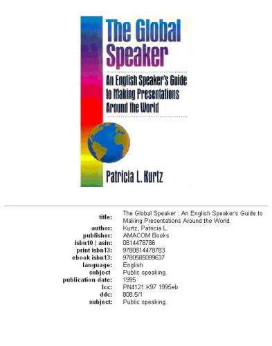 ﻿سخنران جهانی: راهنمای یک انگلیسی زبان برای ارائه سخنرانی در سراسر جهان