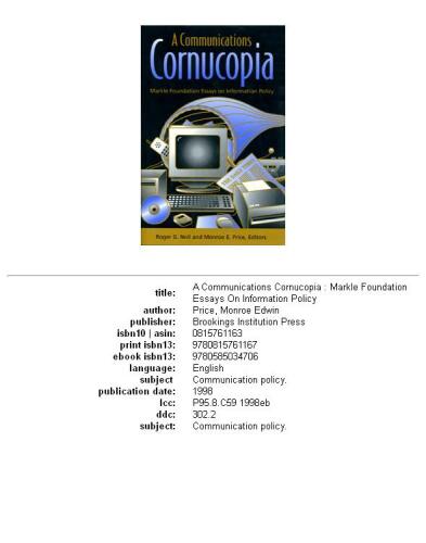 ﻿قرنیه ارتباطات: مقالات بنیاد مارکل در مورد سیاست اطلاعاتی