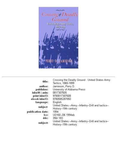 ﻿عبور از زمین مرگبار: تاکتیک های ارتش ایالات متحده، 1865-1899