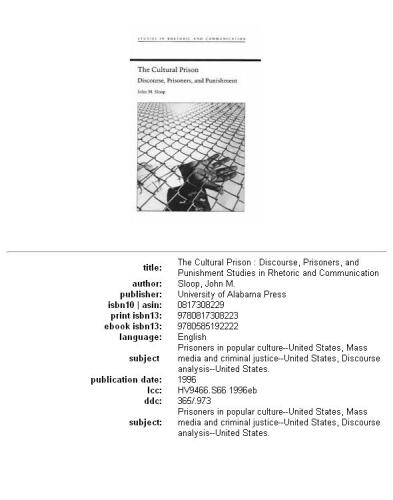 ﻿زندان فرهنگی: گفتمان، زندانیان و مجازات