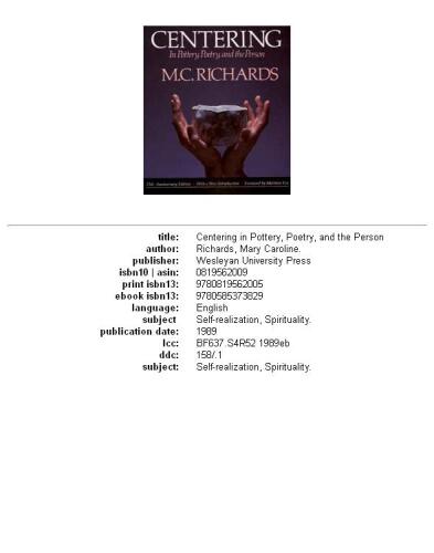 ﻿تمرکز در سفال، شعر، و شخص