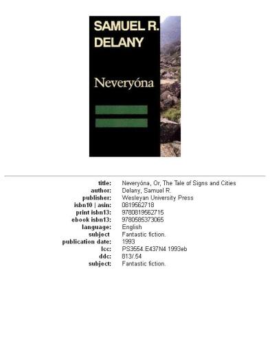 ﻿Neveryóna، یا، داستان علائم و شهرها