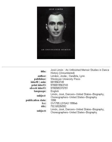 ﻿خوزه لیمون: خاطرات ناتمام