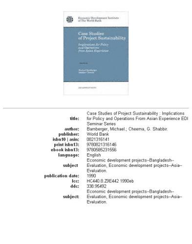 ﻿مطالعات موردی پایداری پروژه: پیامدهایی برای سیاست و عملیات از تجربه آسیایی