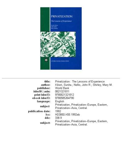 ﻿خصوصی سازی: درس تجربه