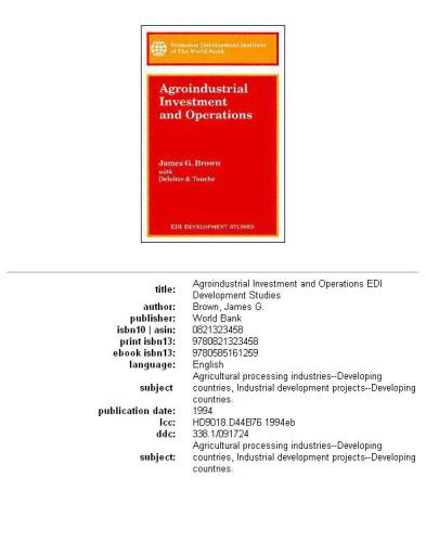 ﻿سرمایه گذاری و عملیات کشاورزی صنعتی