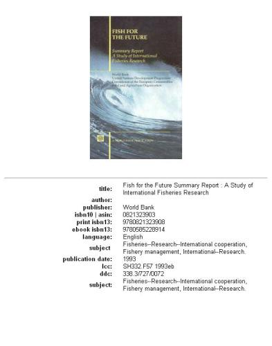 ﻿گزارش خلاصه ماهی برای آینده: مطالعه تحقیقات بین المللی شیلات