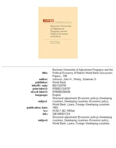 ﻿مالکیت وام گیرنده برنامه‌های تعدیل و اقتصاد سیاسی اصلاحات، بخش‌های 63-199