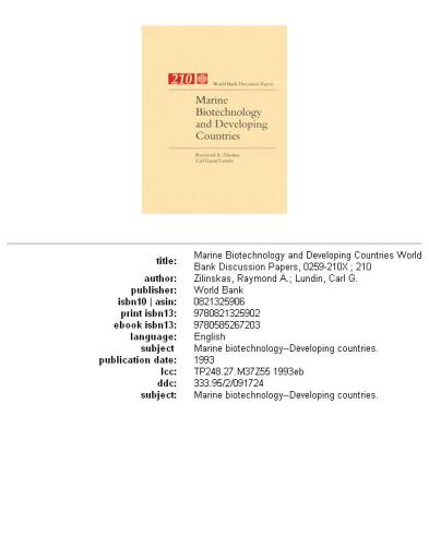 ﻿بیوتکنولوژی دریایی و کشورهای در حال توسعه