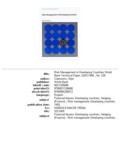 ﻿مدیریت ریسک در کشورهای در حال توسعه، جلد 23-235