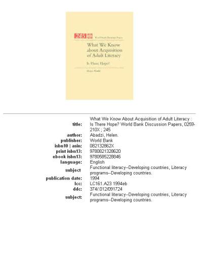 ﻿آنچه در مورد کسب سواد بزرگسالان می دانیم: آیا امیدی وجود دارد؟، قسمت های 63-245