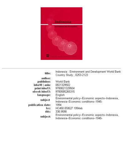 ﻿اندونزی: محیط زیست و توسعه