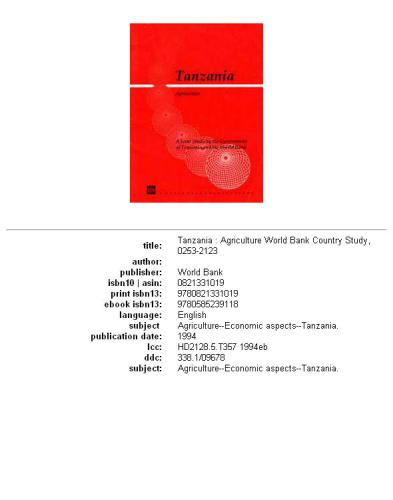 ﻿تانزانیا: کشاورزی