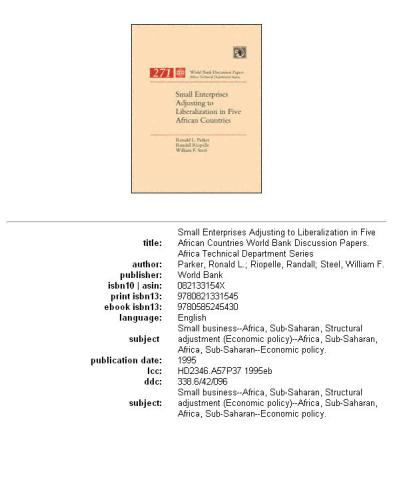 ﻿شرکت‌های کوچک در حال تطبیق با آزادسازی در پنج کشور آفریقایی، بخش‌های 63-271