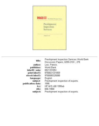 ﻿خدمات بازرسی پیش از ارسال، قطعات 63-278