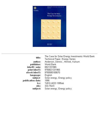﻿موردی برای سرمایه گذاری در انرژی خورشیدی، جلد 23-279