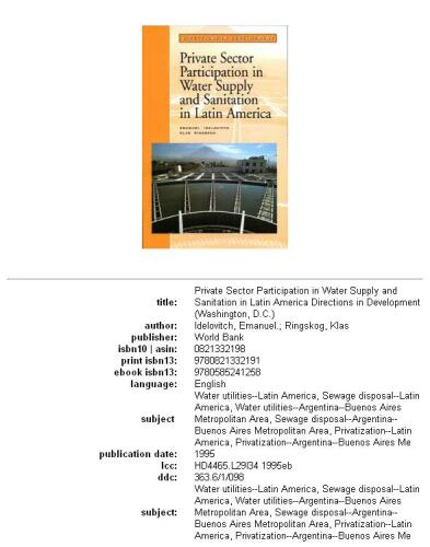 ﻿مشارکت بخش خصوصی در تامین آب و فاضلاب در آمریکای لاتین