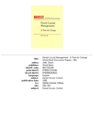 ﻿مدیریت ملخ صحرا: زمانی برای تغییر