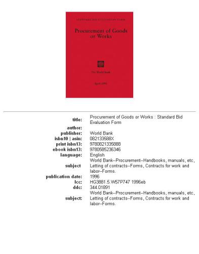 ﻿خرید کالا یا کار: فرم استاندارد ارزیابی پیشنهاد