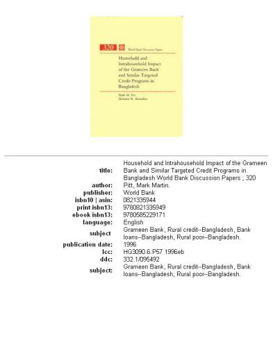 ﻿تأثیر خانوار و درون خانوار بانک گرامین و برنامه های اعتباری هدفمند مشابه در بنگلادش